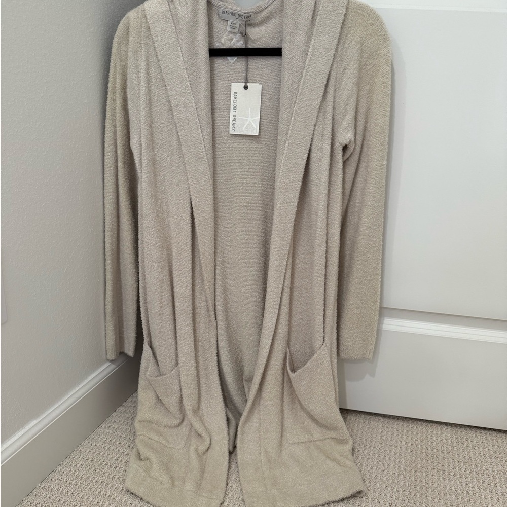 Barefoot Dreams Cream Hooded Cardigan